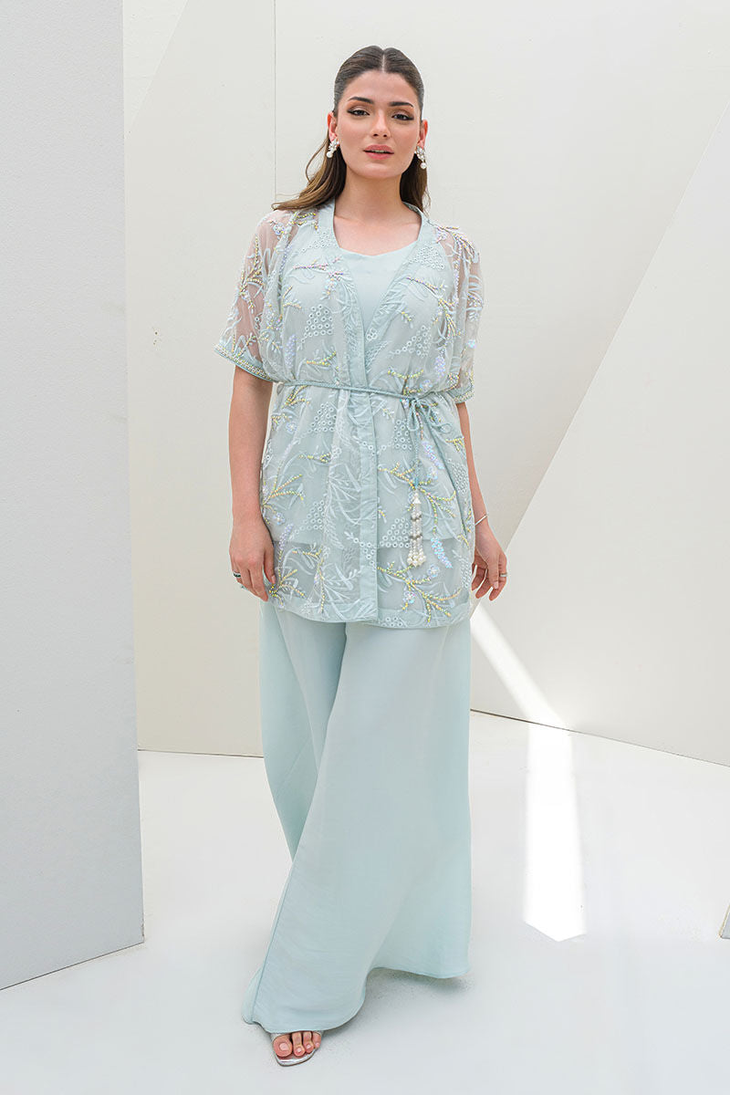 Fatima Khan | Serene Eid Luxe Pret | Luscious Aqua - Official Fatima Khan - Agha Fabrics UK