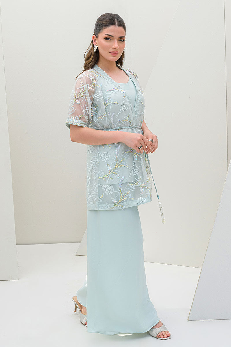 Fatima Khan | Serene Eid Luxe Pret | Luscious Aqua - Official Fatima Khan - Agha Fabrics UK