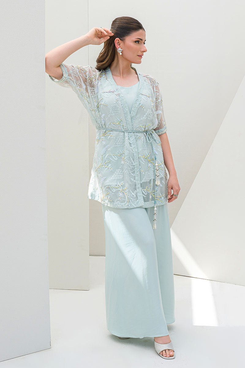 Fatima Khan | Serene Eid Luxe Pret | Luscious Aqua - Official Fatima Khan - Agha Fabrics UK