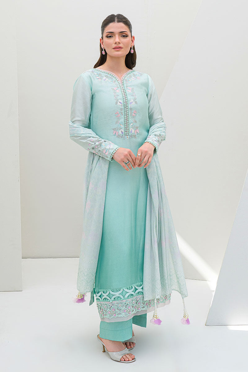 Fatima Khan | Serene Eid Luxe Pret | Minty Magic - Official Fatima Khan - Agha Fabrics UK