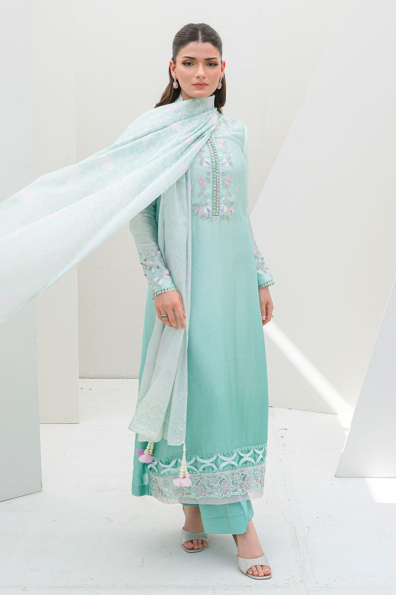Fatima Khan | Serene Eid Luxe Pret | Minty Magic - Official Fatima Khan - Agha Fabrics UK