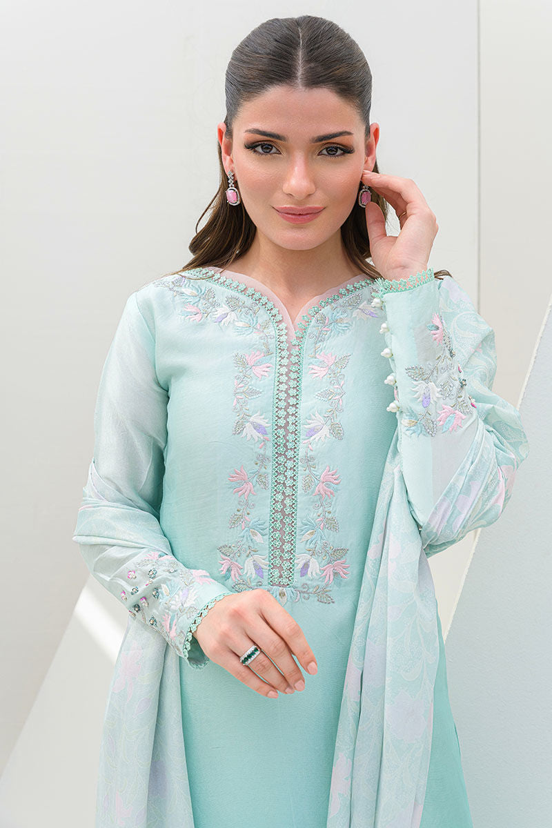 Fatima Khan | Serene Eid Luxe Pret | Minty Magic - Official Fatima Khan - Agha Fabrics UK