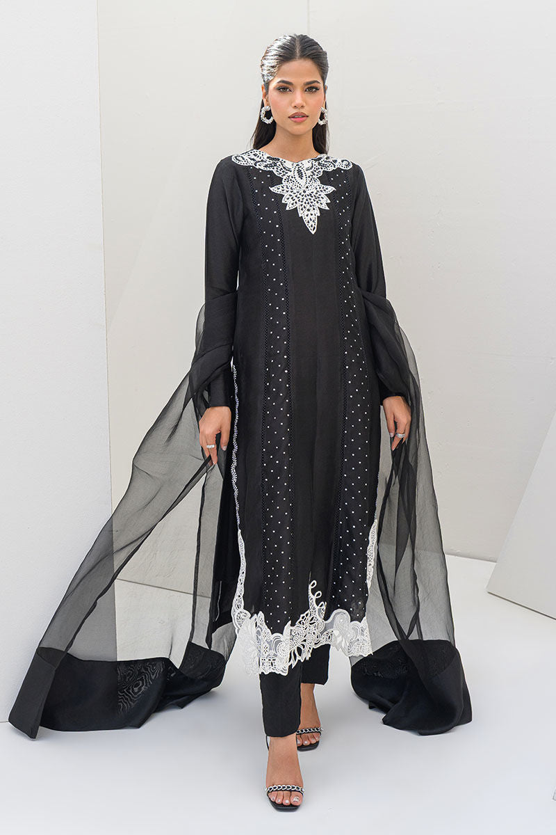 Fatima Khan | Serene Eid Luxe Pret | Obsidian - Official Fatima Khan - Agha Fabrics UK