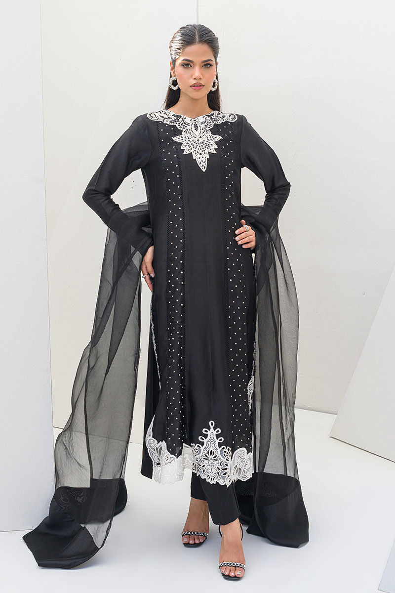 Fatima Khan | Serene Eid Luxe Pret | Obsidian - Official Fatima Khan - Agha Fabrics UK