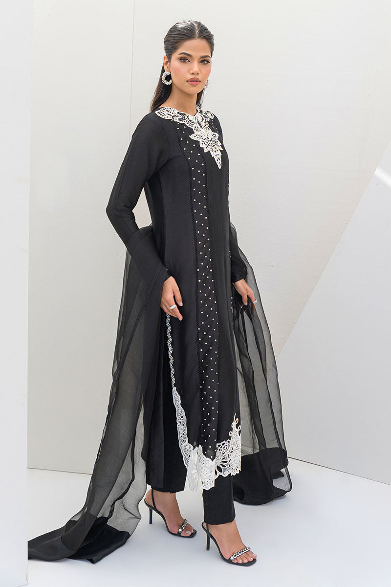 Fatima Khan | Serene Eid Luxe Pret | Obsidian - Official Fatima Khan - Agha Fabrics UK