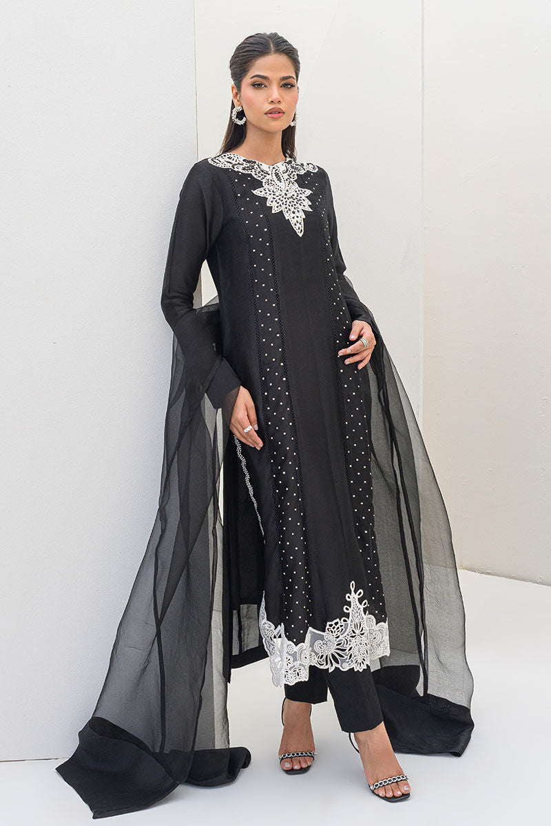 Fatima Khan | Serene Eid Luxe Pret | Obsidian - Official Fatima Khan - Agha Fabrics UK