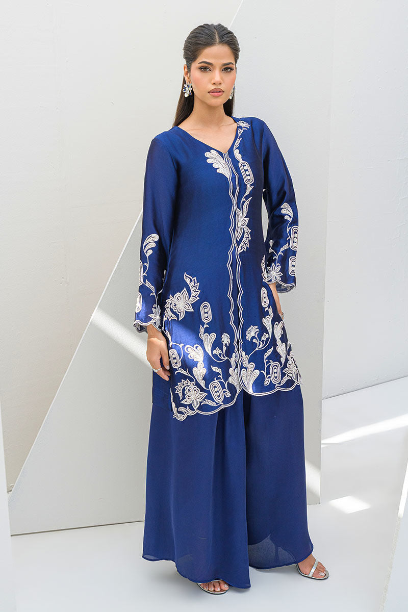 Fatima Khan | Serene Eid Luxe Pret | Blue Noir - Official Fatima Khan - Agha Fabrics UK