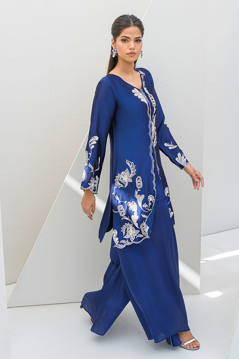 Fatima Khan | Serene Eid Luxe Pret | Blue Noir - Official Fatima Khan - Agha Fabrics UK