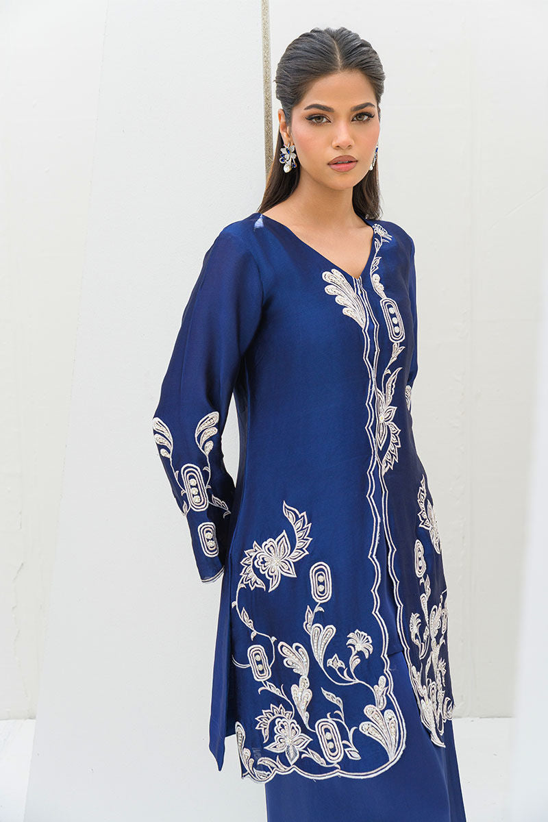 Fatima Khan | Serene Eid Luxe Pret | Blue Noir - Official Fatima Khan - Agha Fabrics UK