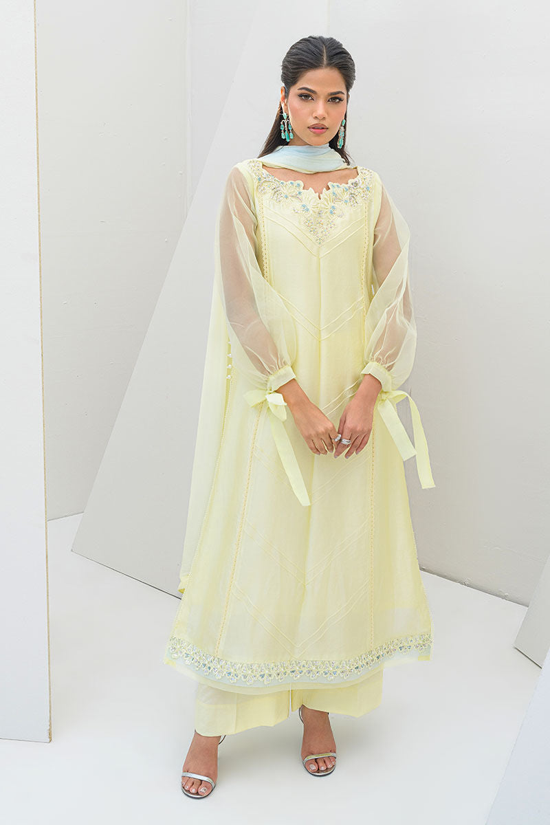 Fatima Khan | Serene Eid Luxe Pret | Lemon Love - Official Fatima Khan - Agha Fabrics UK