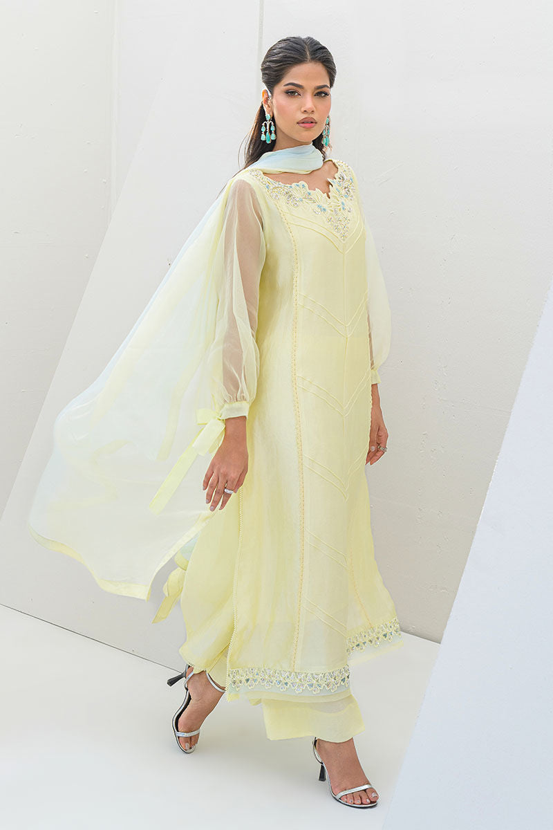 Fatima Khan | Serene Eid Luxe Pret | Lemon Love - Official Fatima Khan - Agha Fabrics UK