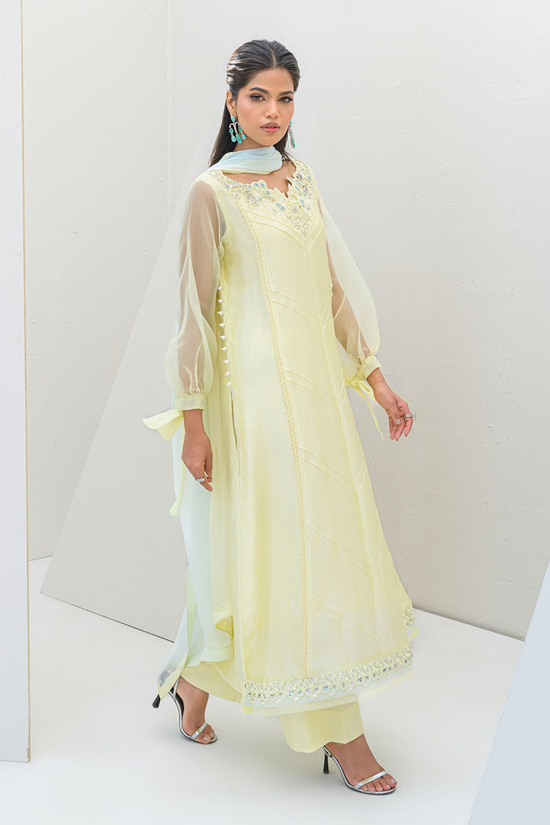 Fatima Khan | Serene Eid Luxe Pret | Lemon Love - Official Fatima Khan - Agha Fabrics UK
