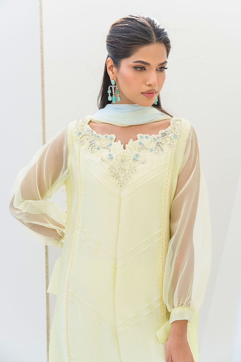 Fatima Khan | Serene Eid Luxe Pret | Lemon Love - Official Fatima Khan - Agha Fabrics UK
