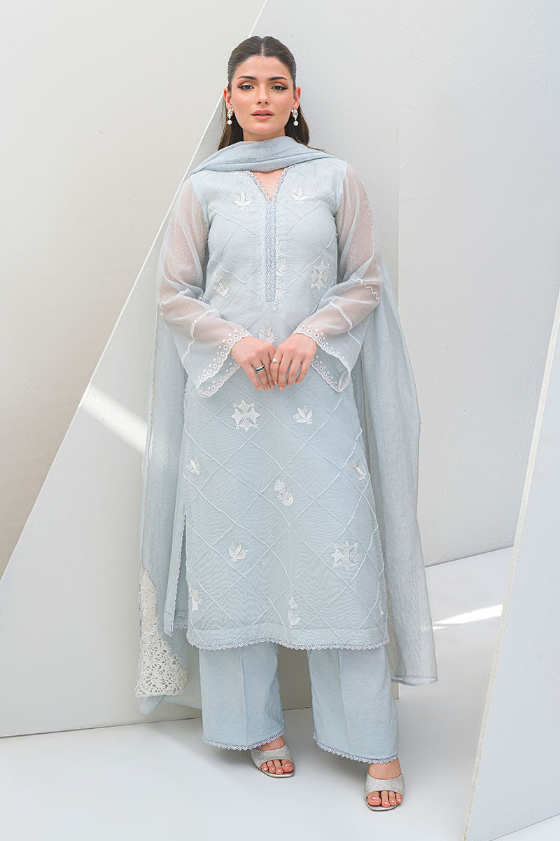 Fatima Khan | Serene Eid Luxe Pret | Azure Frost - Official Fatima Khan - Agha Fabrics UK