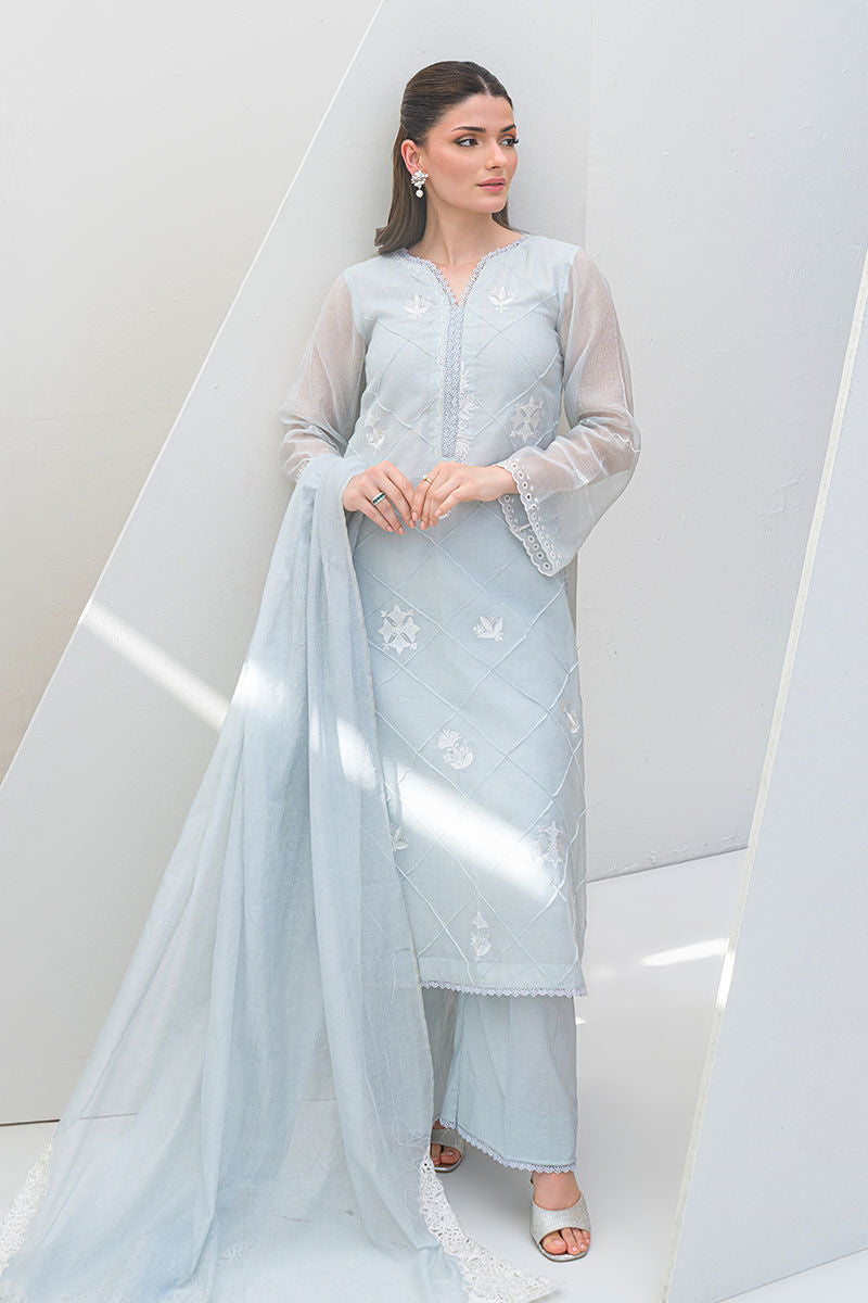 Fatima Khan | Serene Eid Luxe Pret | Azure Frost - Official Fatima Khan - Agha Fabrics UK