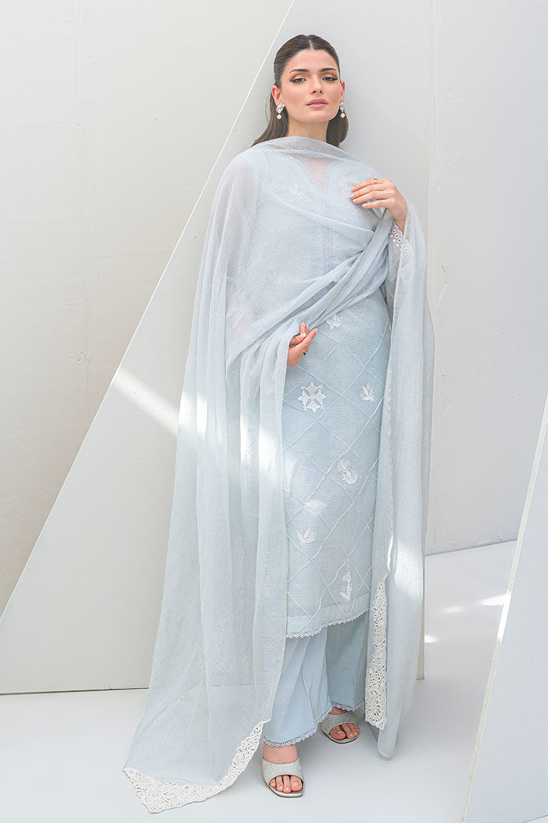 Fatima Khan | Serene Eid Luxe Pret | Azure Frost - Official Fatima Khan - Agha Fabrics UK