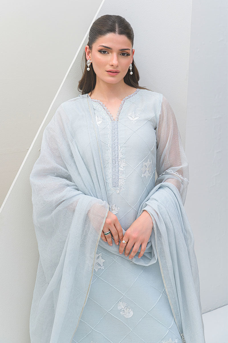 Fatima Khan | Serene Eid Luxe Pret | Azure Frost - Official Fatima Khan - Agha Fabrics UK