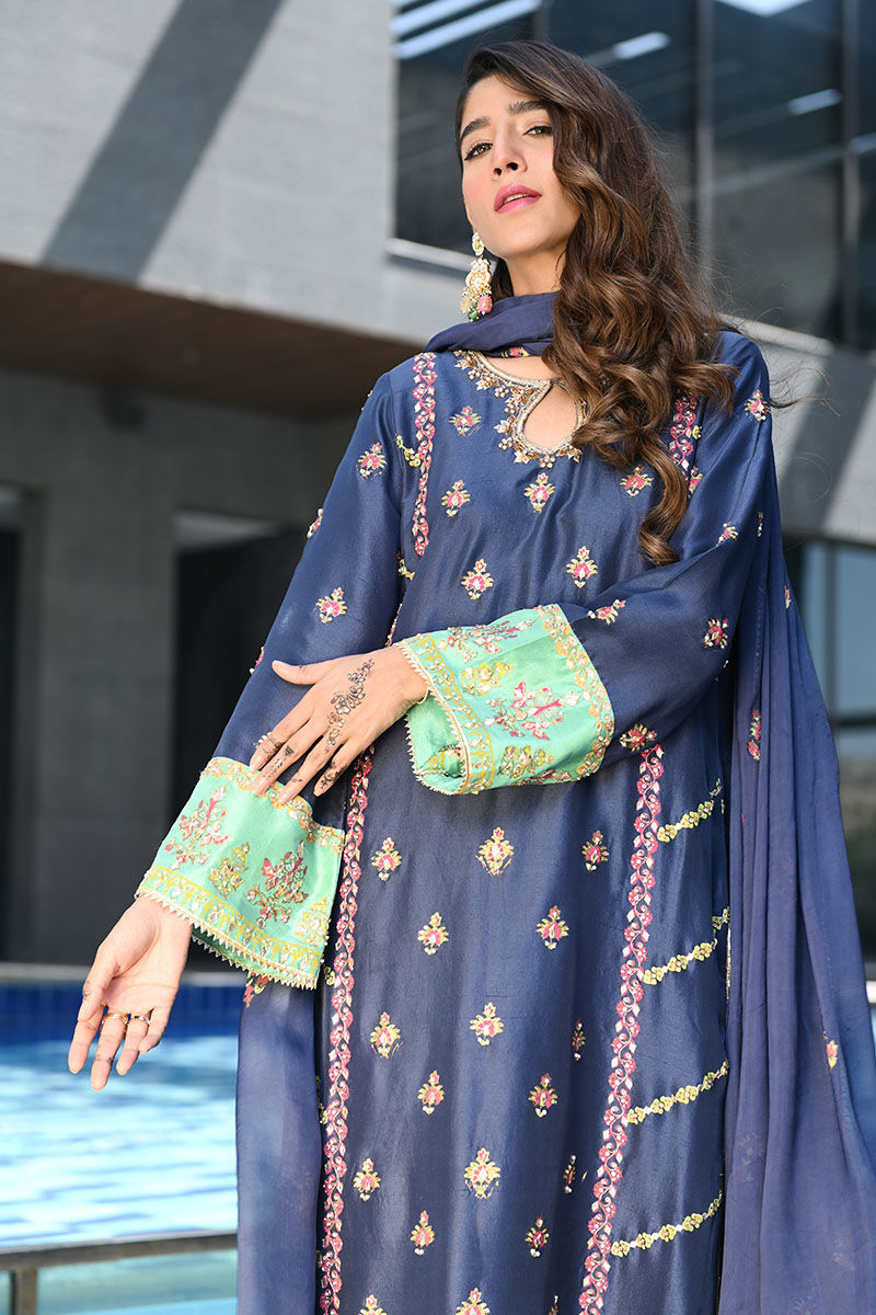 Ansab Jahangir | Luxury Silk Pret | BLUE SAPPHIRE