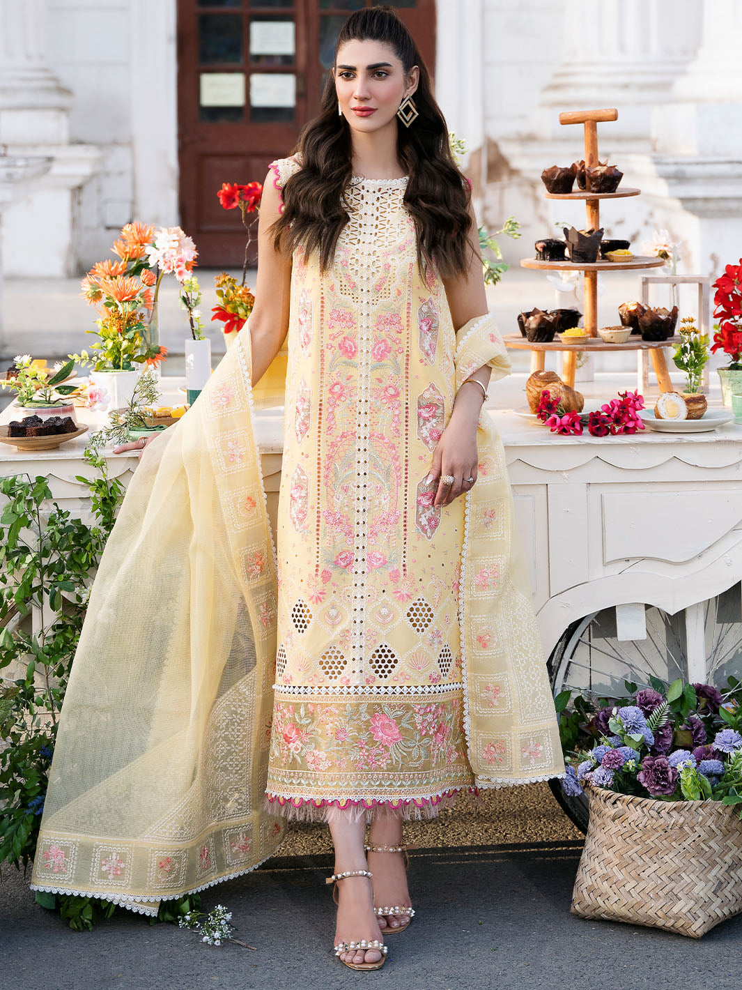 Bin Ilyas | Clara Embroidered Lawn 24 | 212 - B - Official Bin Ilyas - Agha Fabrics UK