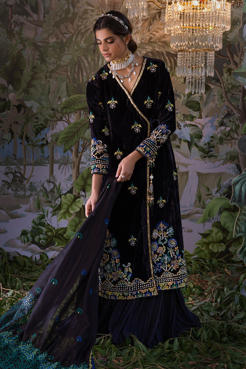 Ansab Jahangir | Bow Velvet Edit | AMARA - Official Ansab Jahangir - Agha Fabrics UK