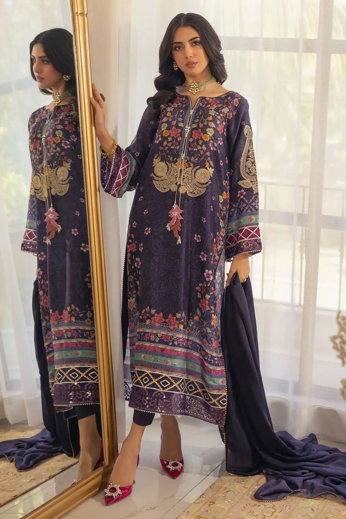 Annus Abrar | Luxe Silk Pret | ZELYA-SHIRT AND DUPATTA - Official Annus Abrar - Agha Fabrics UK