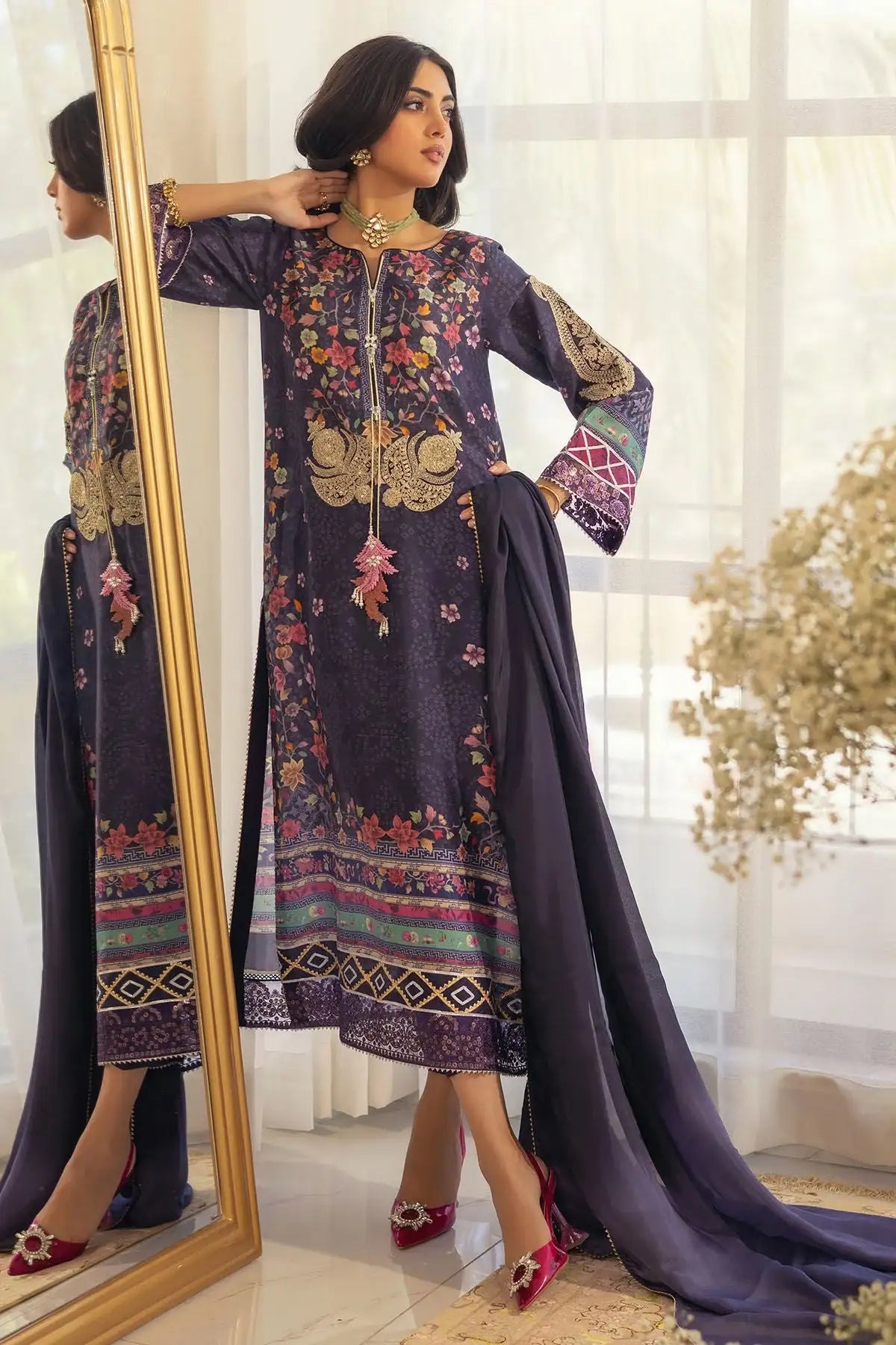 Annus Abrar | Luxe Silk Pret | ZELYA-SHIRT AND DUPATTA - Official Annus Abrar - Agha Fabrics UK