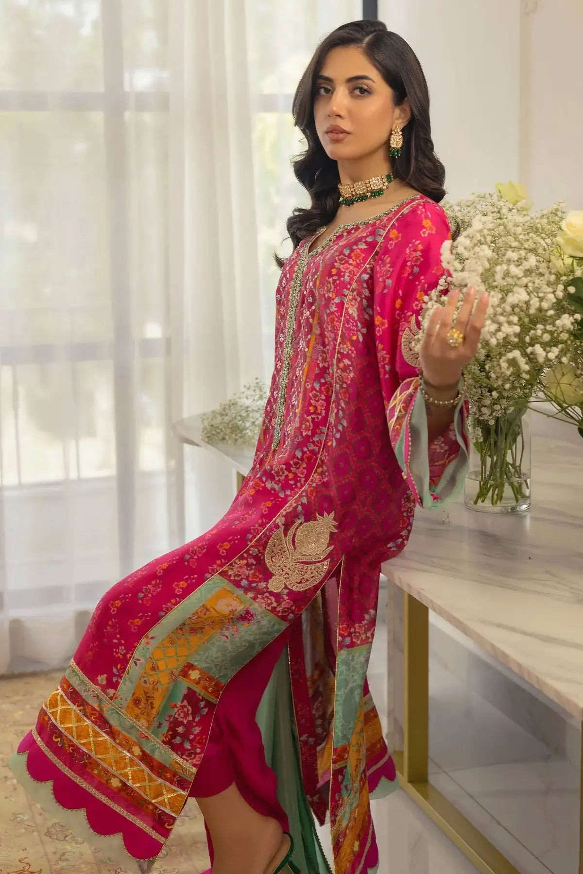 Annus Abrar | Luxe Silk Pret | RENYA-SHIRT AND DUPATTA - Official Annus Abrar - Agha Fabrics UK