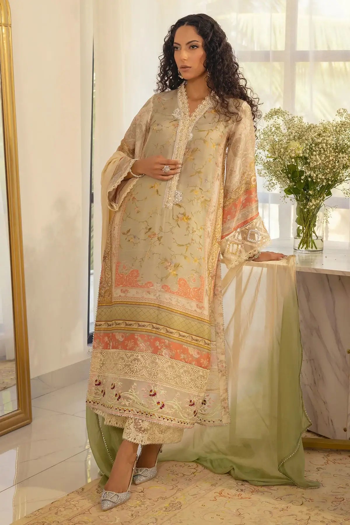 Annus Abrar | Luxe Silk Pret | RESHMA-SHIRT AND DUPATTA - Official Annus Abrar - Agha Fabrics UK