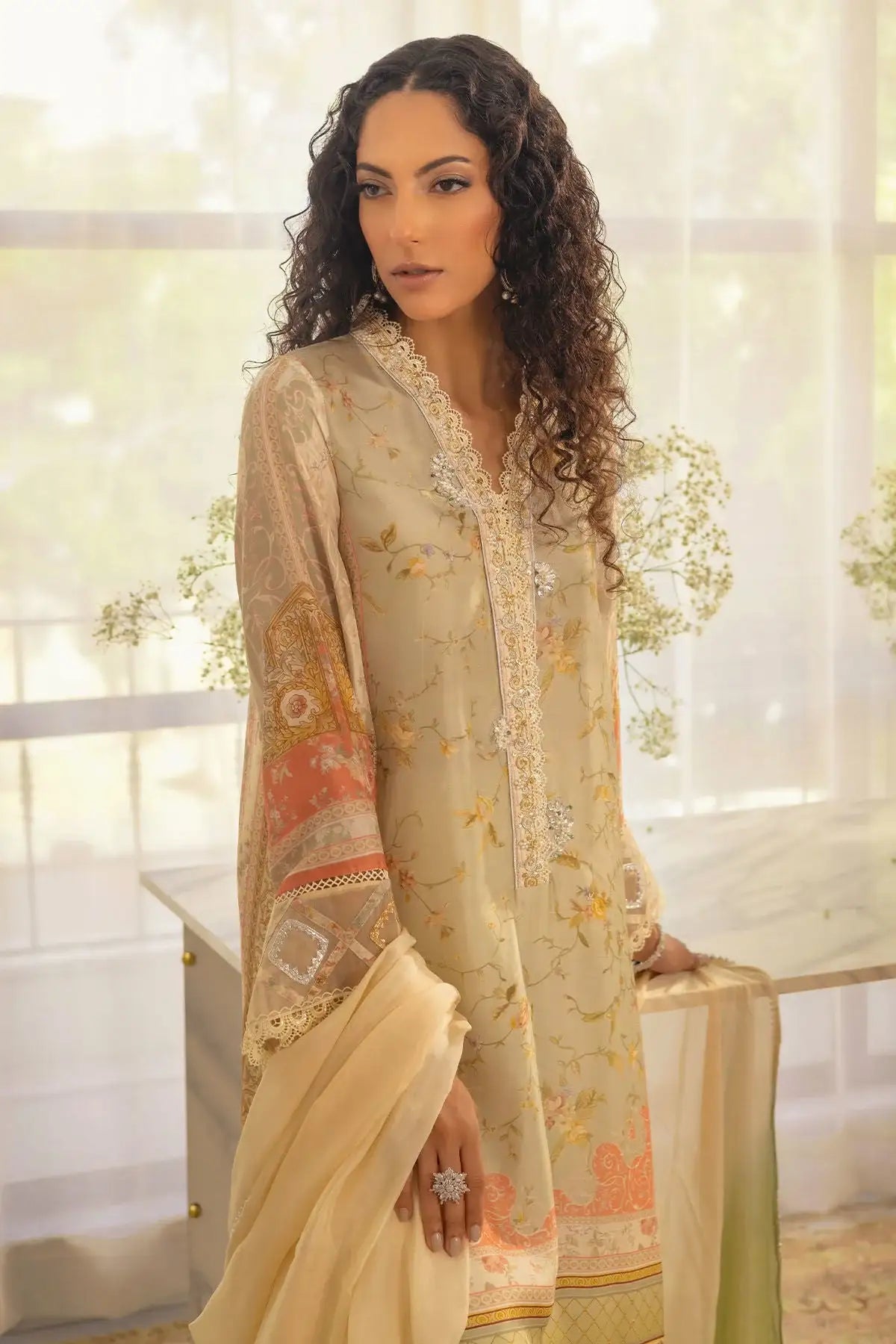 Annus Abrar | Luxe Silk Pret | RESHMA-SHIRT AND DUPATTA - Official Annus Abrar - Agha Fabrics UK