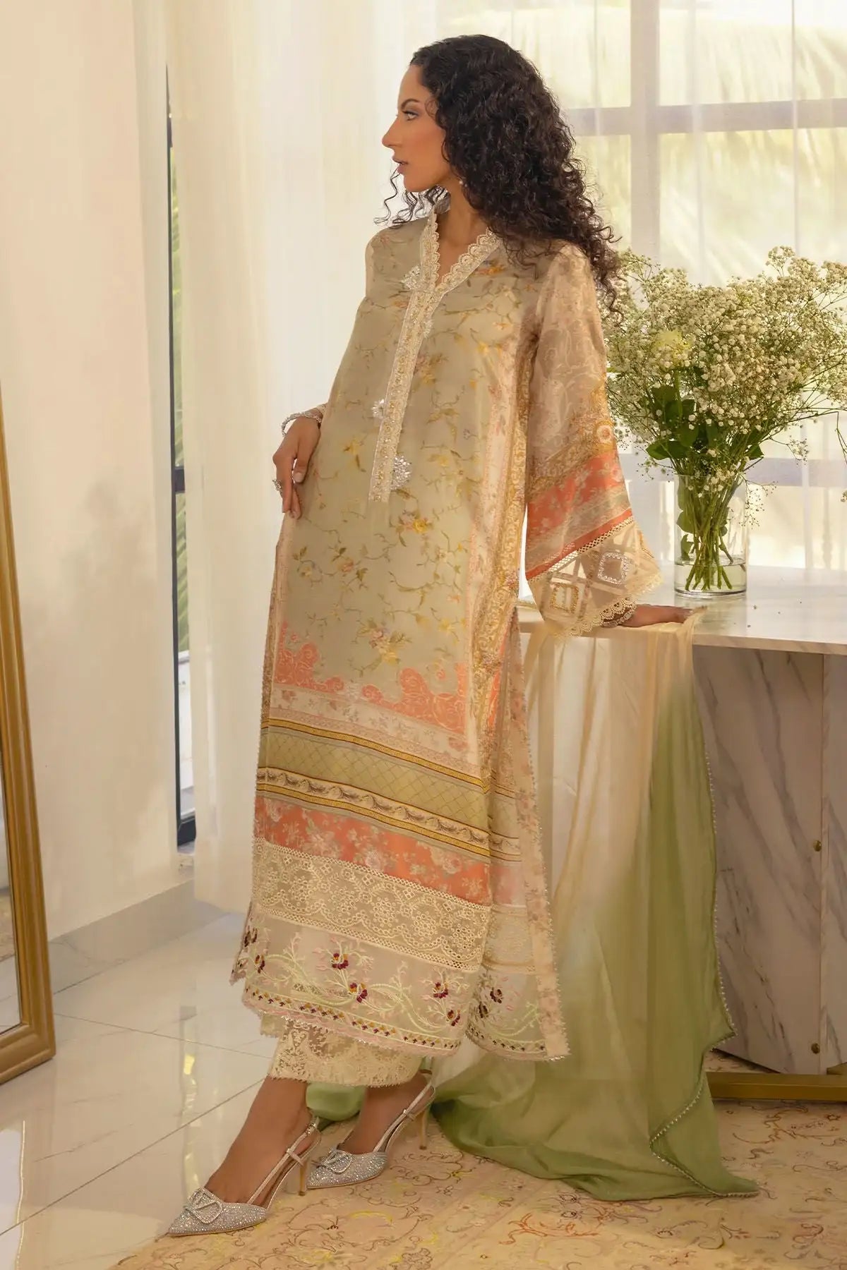 Annus Abrar | Luxe Silk Pret | RESHMA-SHIRT AND DUPATTA - Official Annus Abrar - Agha Fabrics UK