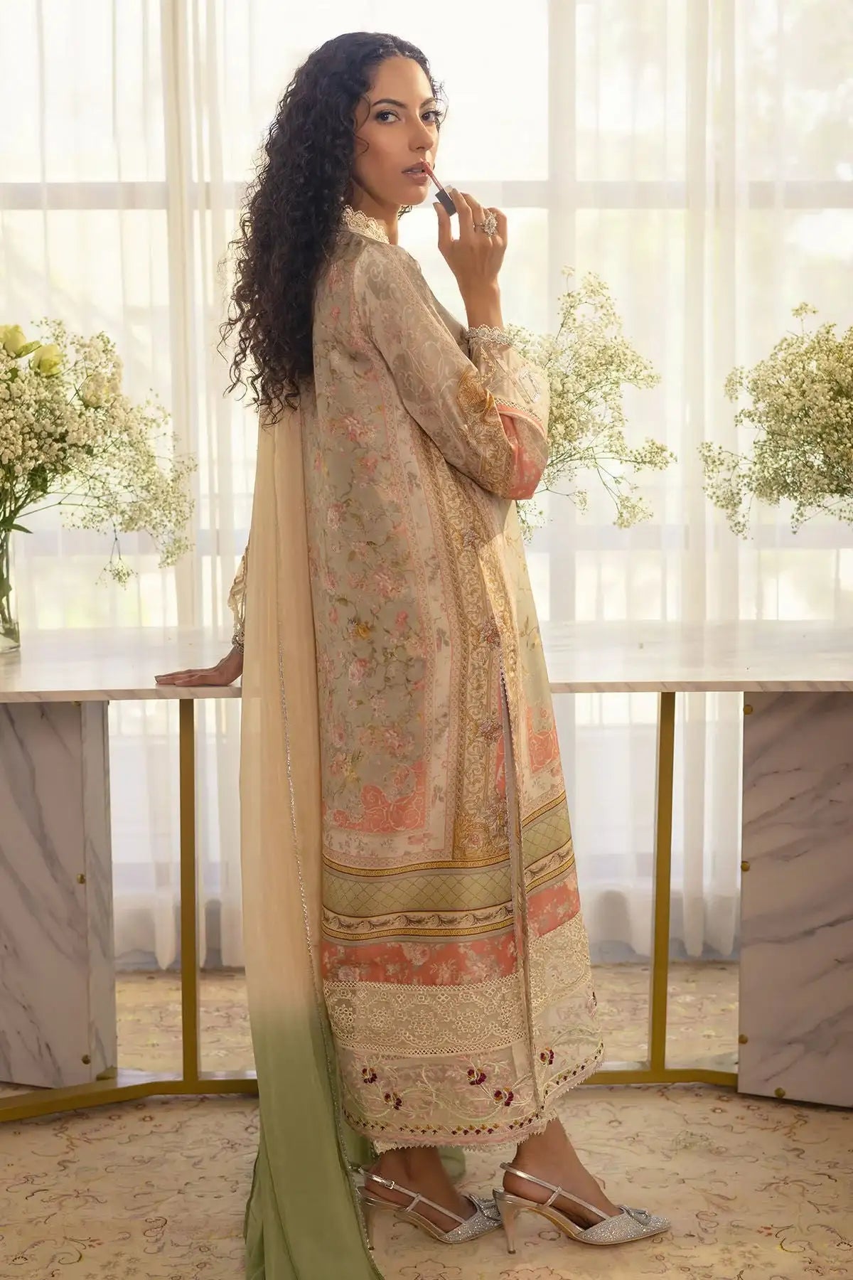 Annus Abrar | Luxe Silk Pret | RESHMA-SHIRT AND DUPATTA - Official Annus Abrar - Agha Fabrics UK