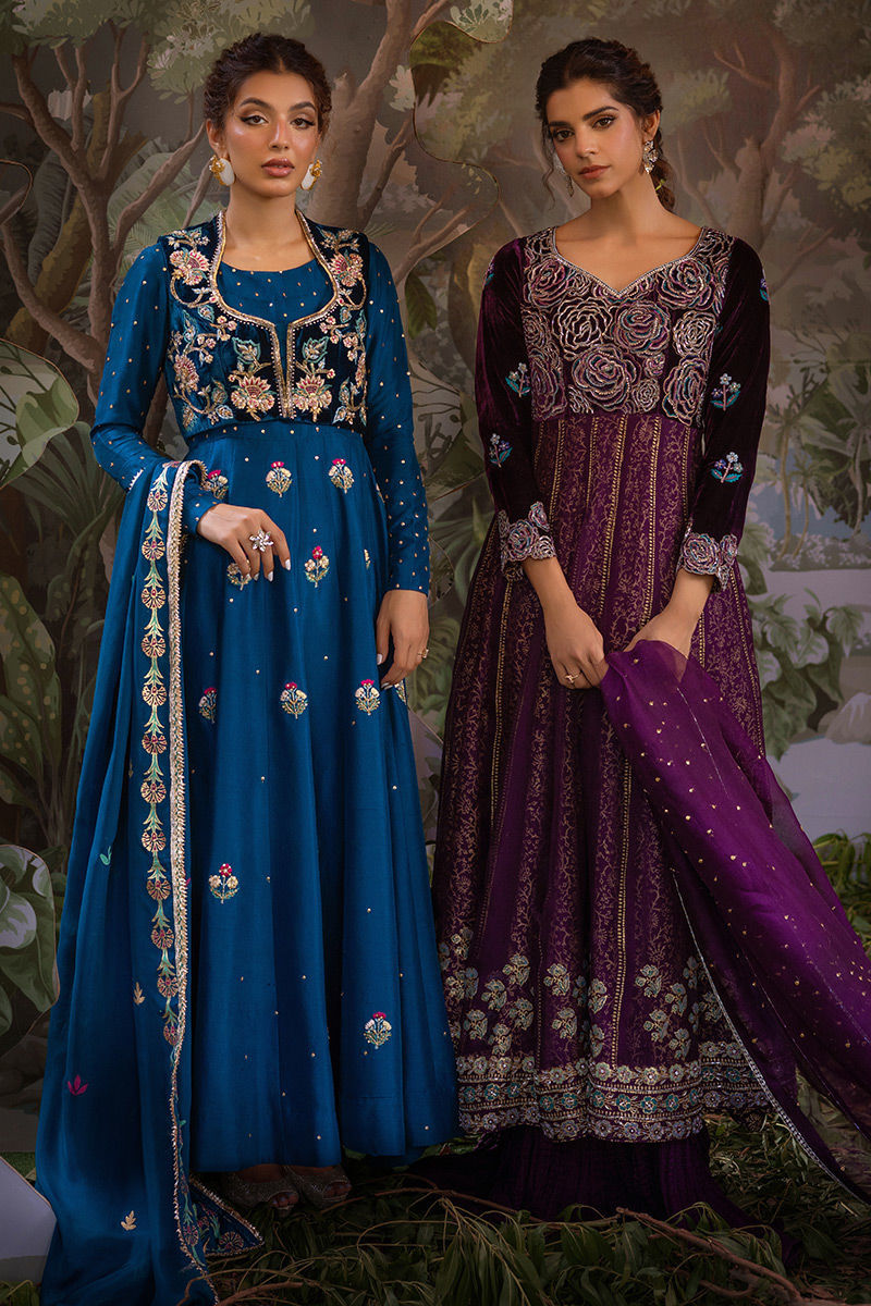 Ansab Jahangir | Bow Velvet Edit | CORALIE - Official Ansab Jahangir - Agha Fabrics UK