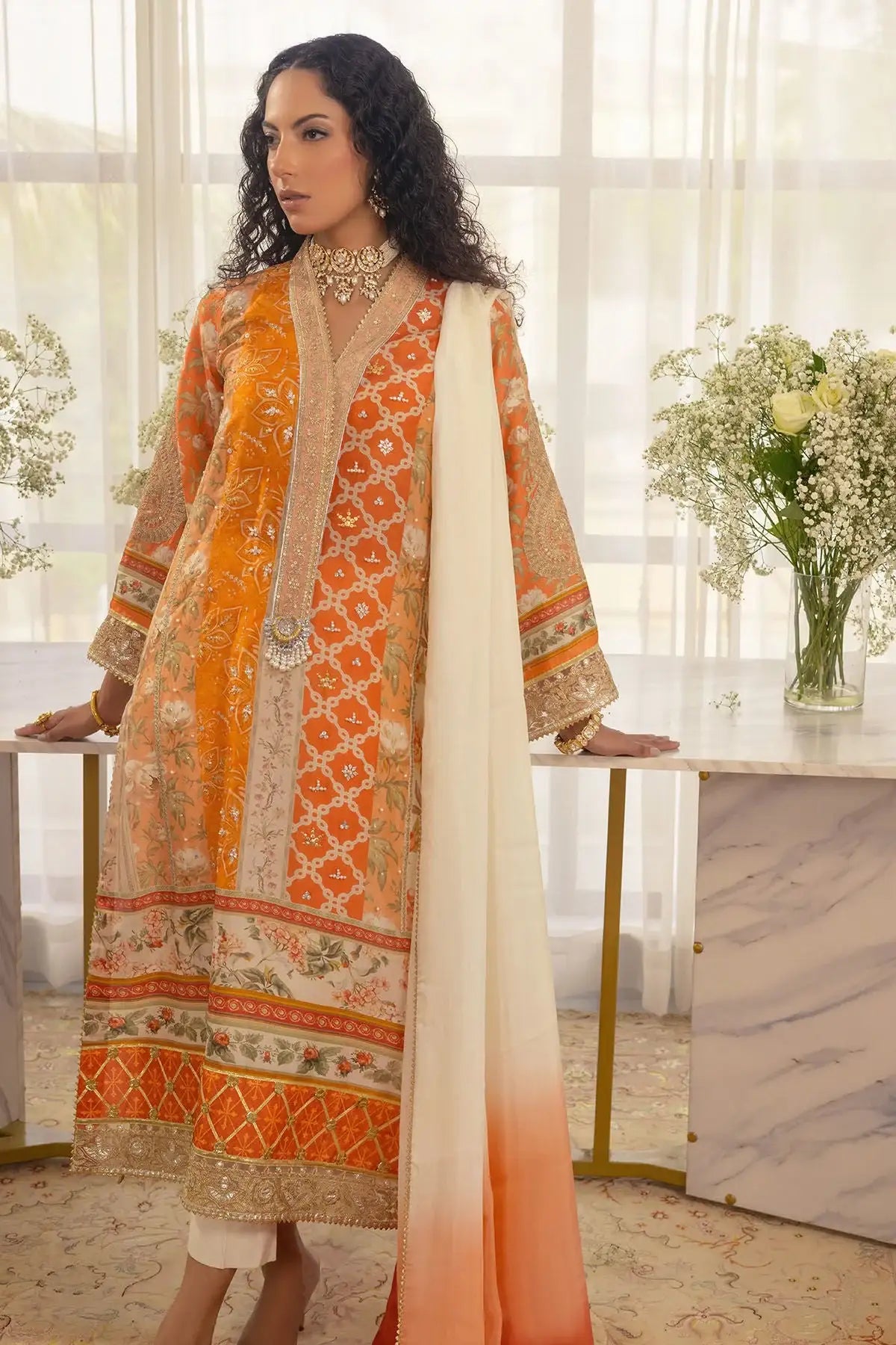 Annus Abrar | Luxe Silk Pret | LAMYA - SHIRT AND DUPATTA - Official Annus Abrar - Agha Fabrics UK