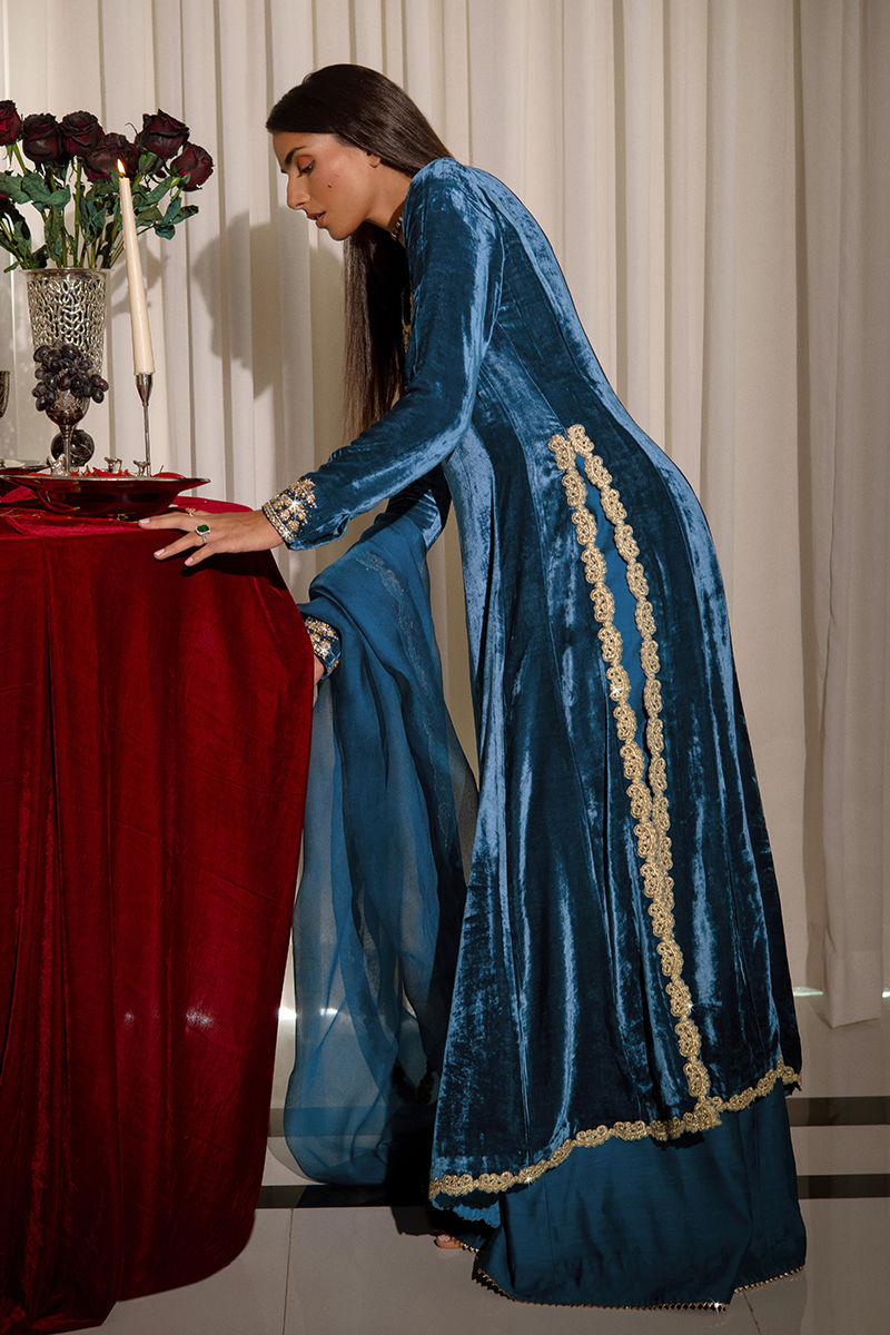 Ansab Jahangir | Bow Velvet Edit | CHARLOTTE - Official Ansab Jahangir - Agha Fabrics UK