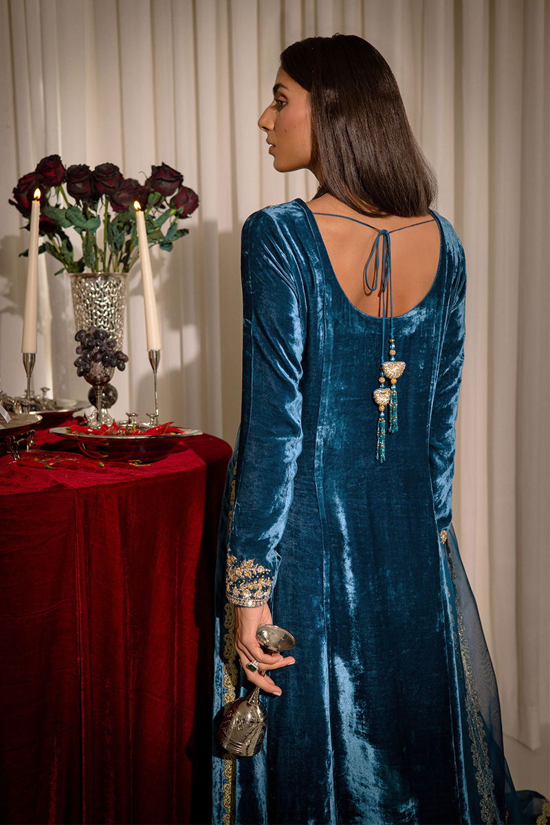 Ansab Jahangir | Bow Velvet Edit | CHARLOTTE - Official Ansab Jahangir - Agha Fabrics UK