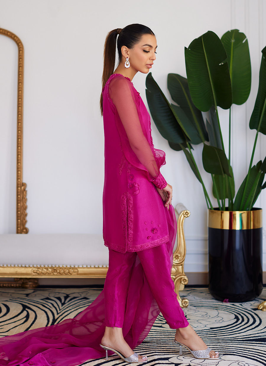 Farah Talib Aziz | Luna Eid Collection 24 | ELIO HOT PINK - Official Farah Talib Aziz - Agha Fabrics UK
