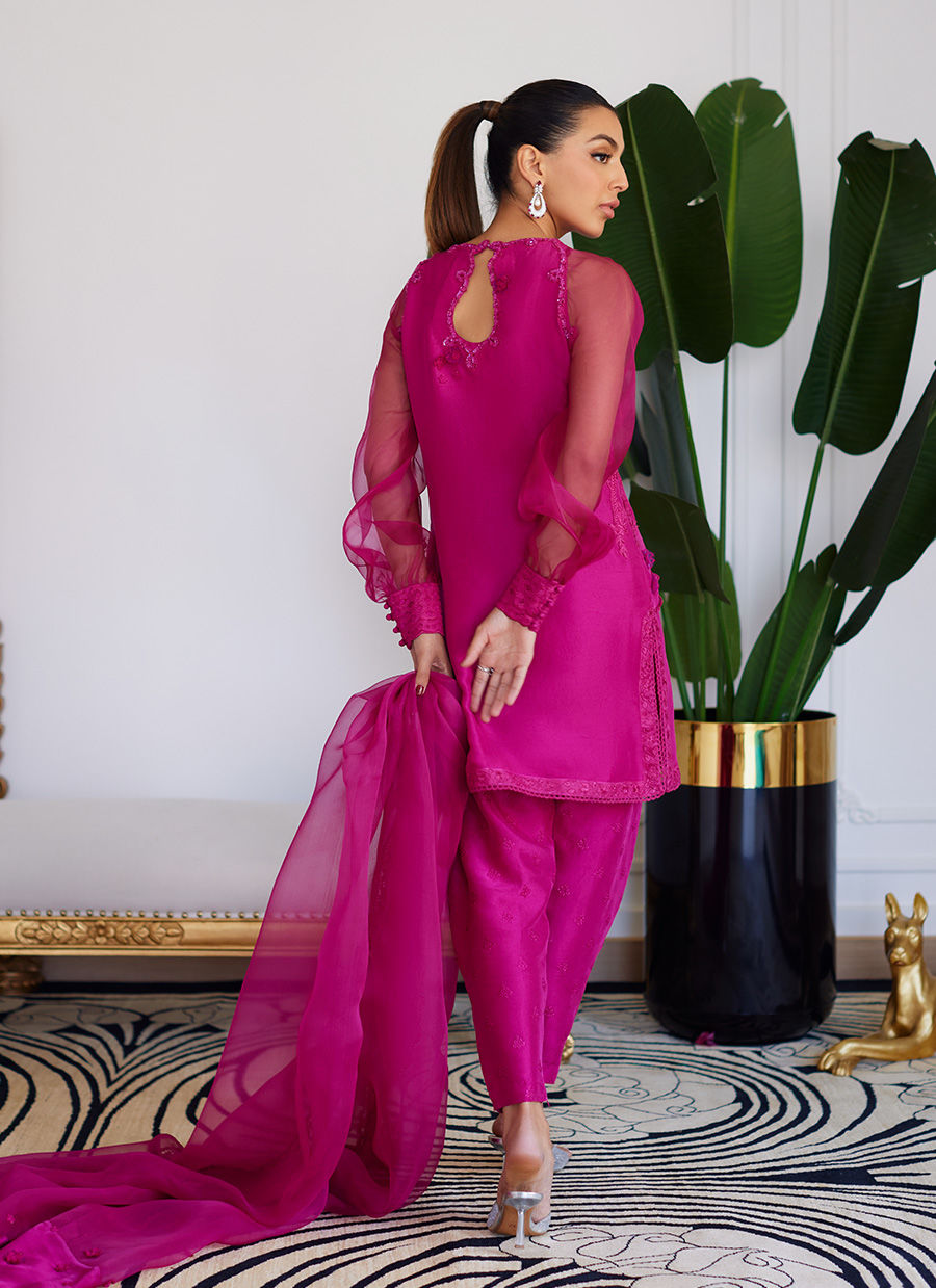 Farah Talib Aziz | Luna Eid Collection 24 | ELIO HOT PINK - Official Farah Talib Aziz - Agha Fabrics UK