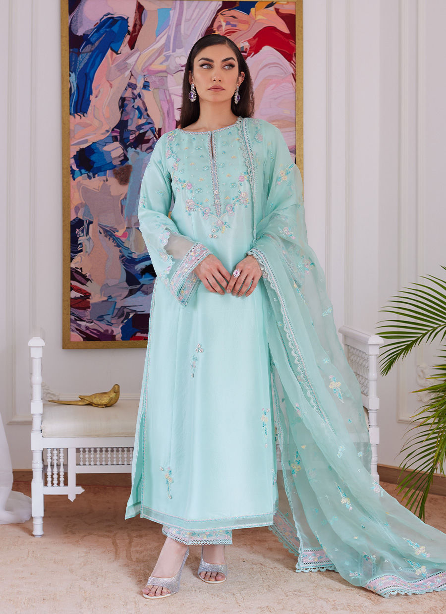 Farah Talib Aziz | Luna Eid Collection 24 | AURELLA MINT - Official Farah Talib Aziz - Agha Fabrics UK