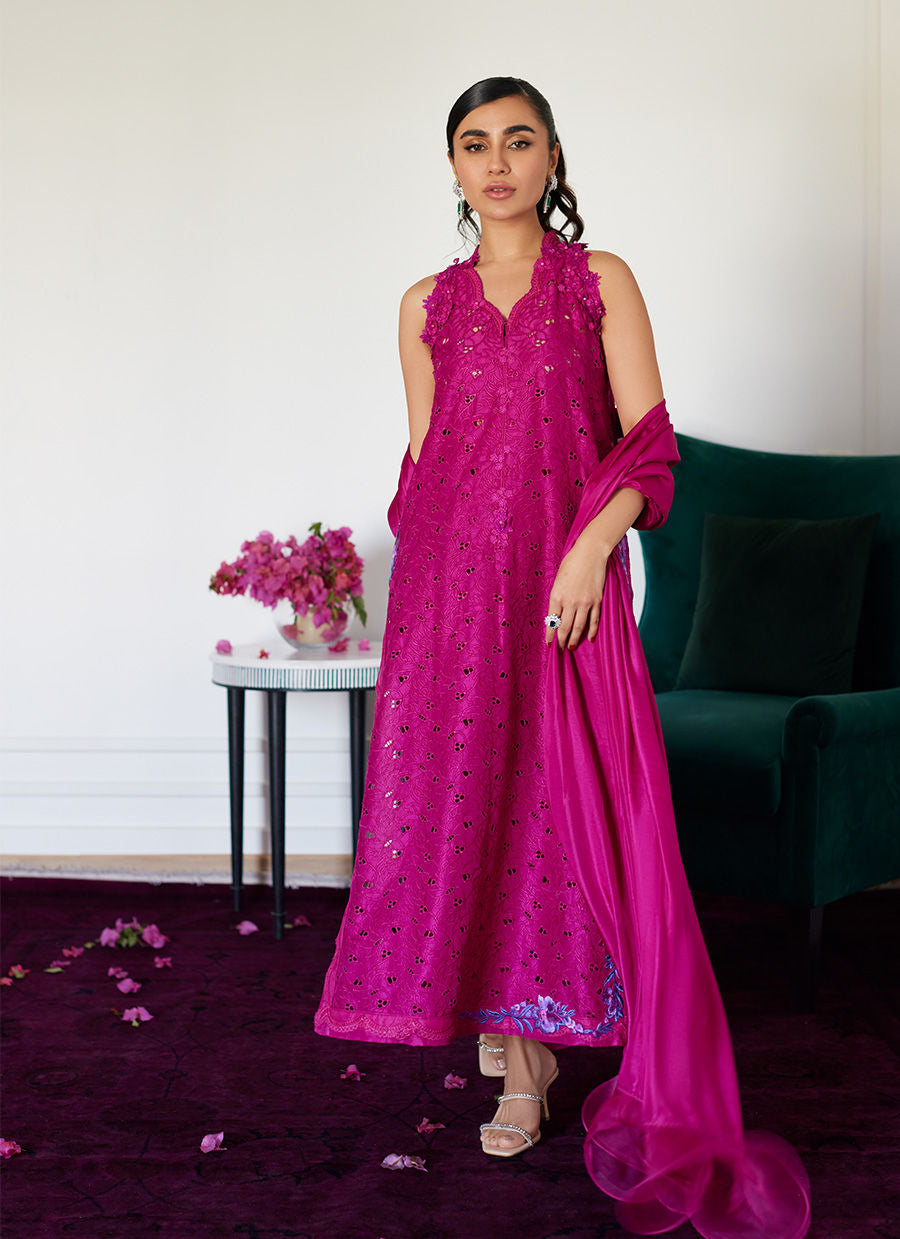 Farah Talib Aziz | Luna Eid Collection 24 | CLARIENE HOT PINK - Official Farah Talib Aziz - Agha Fabrics UK