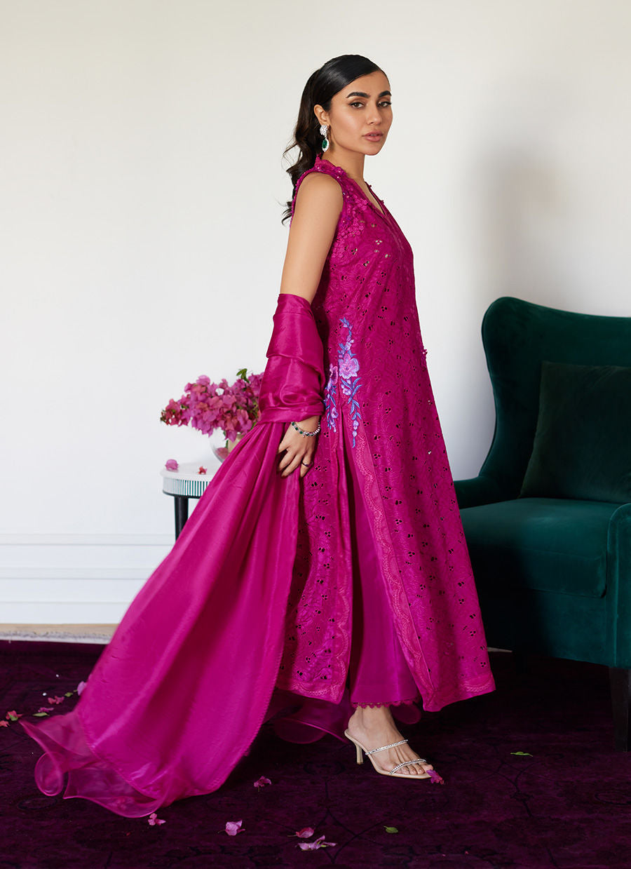 Farah Talib Aziz | Luna Eid Collection 24 | CLARIENE HOT PINK - Official Farah Talib Aziz - Agha Fabrics UK