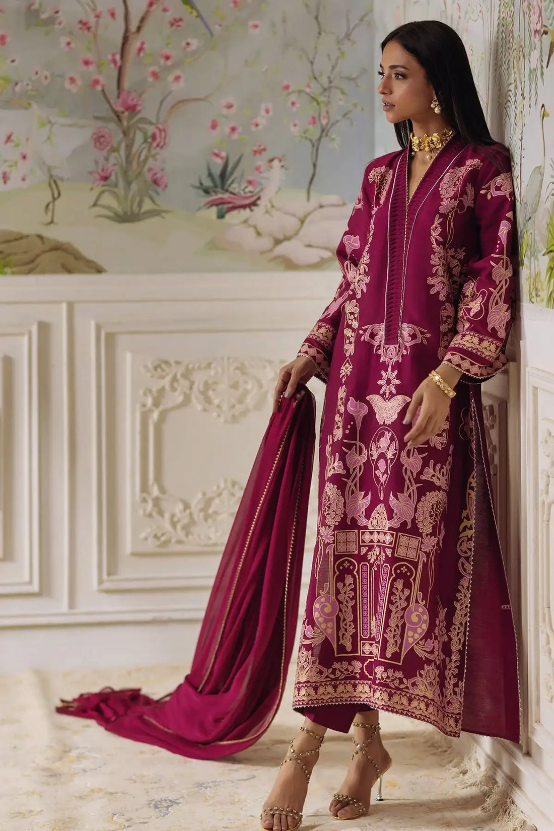 Annus Abrar | Elemental Festive | Renali (Shirt, Pants and Dupatta) - Official Annus Abrar - Agha Fabrics UK