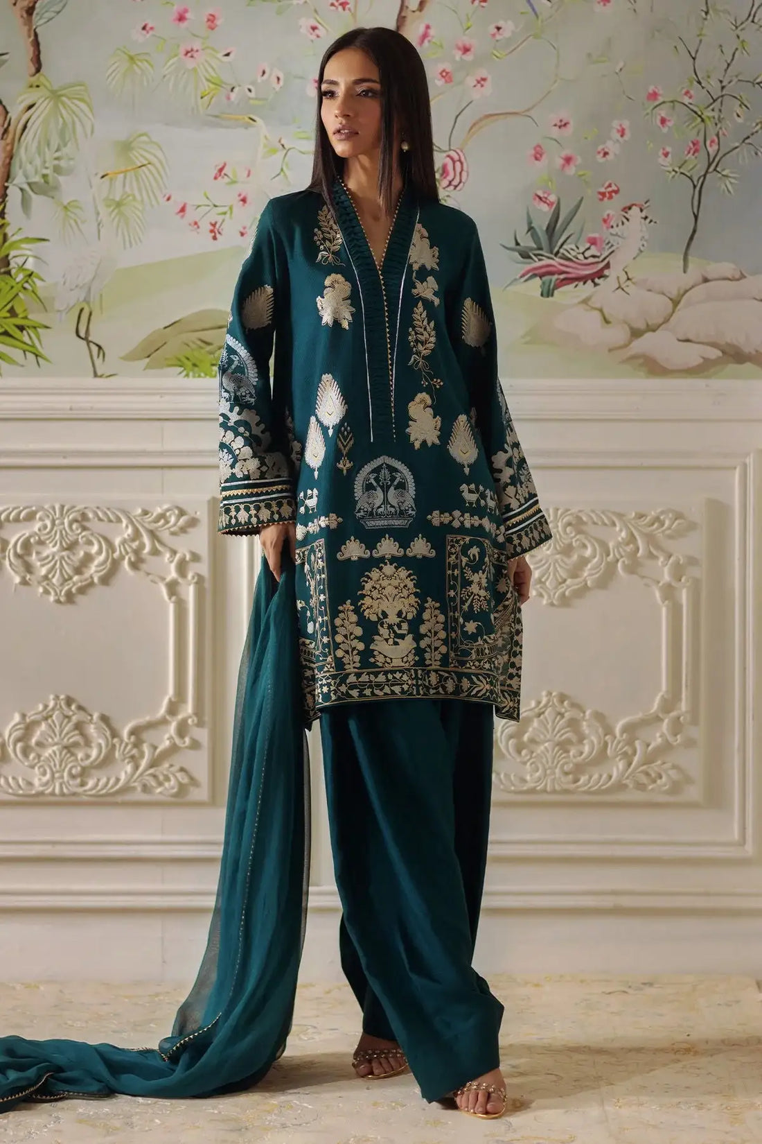 Annus Abrar | Elemental Festive | Qirat (Shirt, Pants and Dupatta) - Official Annus Abrar - Agha Fabrics UK