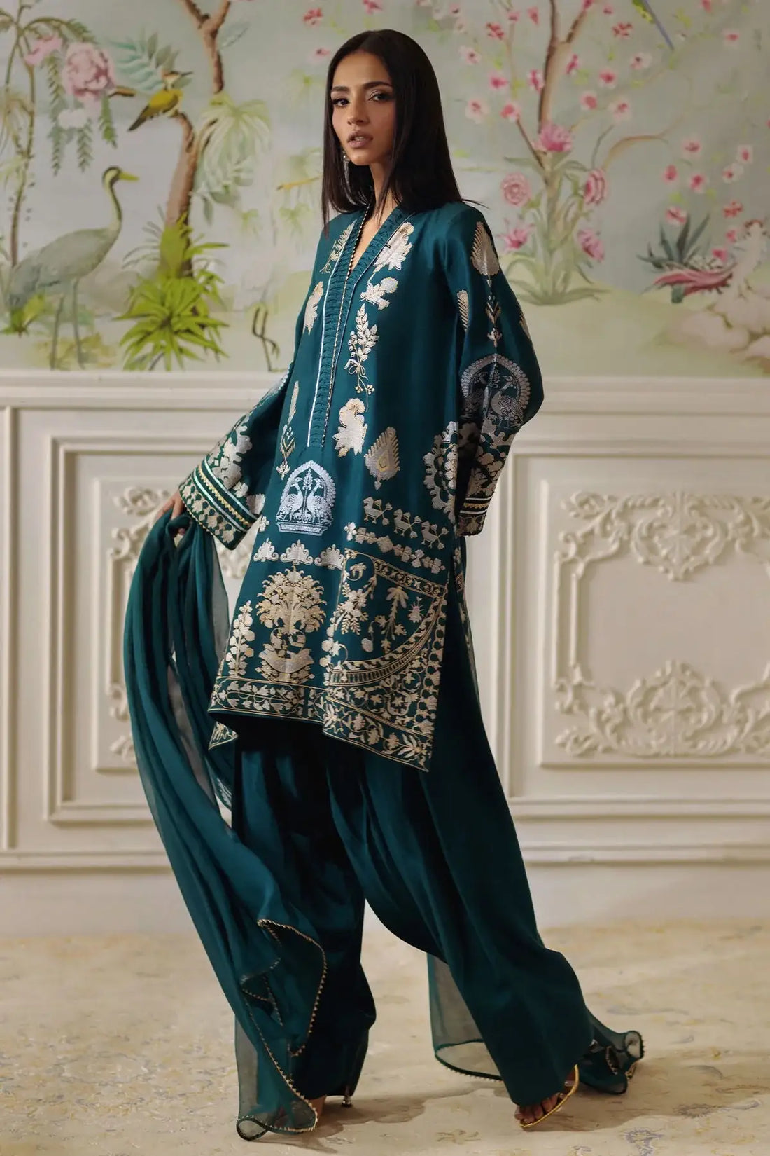 Annus Abrar | Elemental Festive | Qirat (Shirt, Pants and Dupatta) - Official Annus Abrar - Agha Fabrics UK