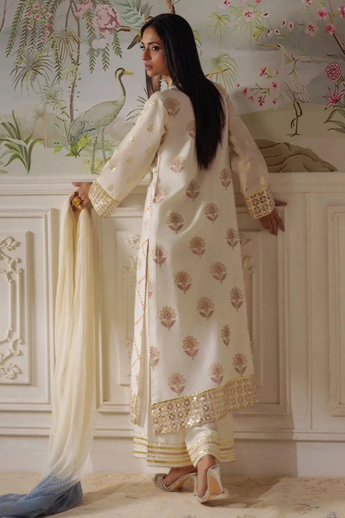 Annus Abrar | Elemental Festive | Fasila (Shirt, Pants and Dupatta) - Official Annus Abrar - Agha Fabrics UK