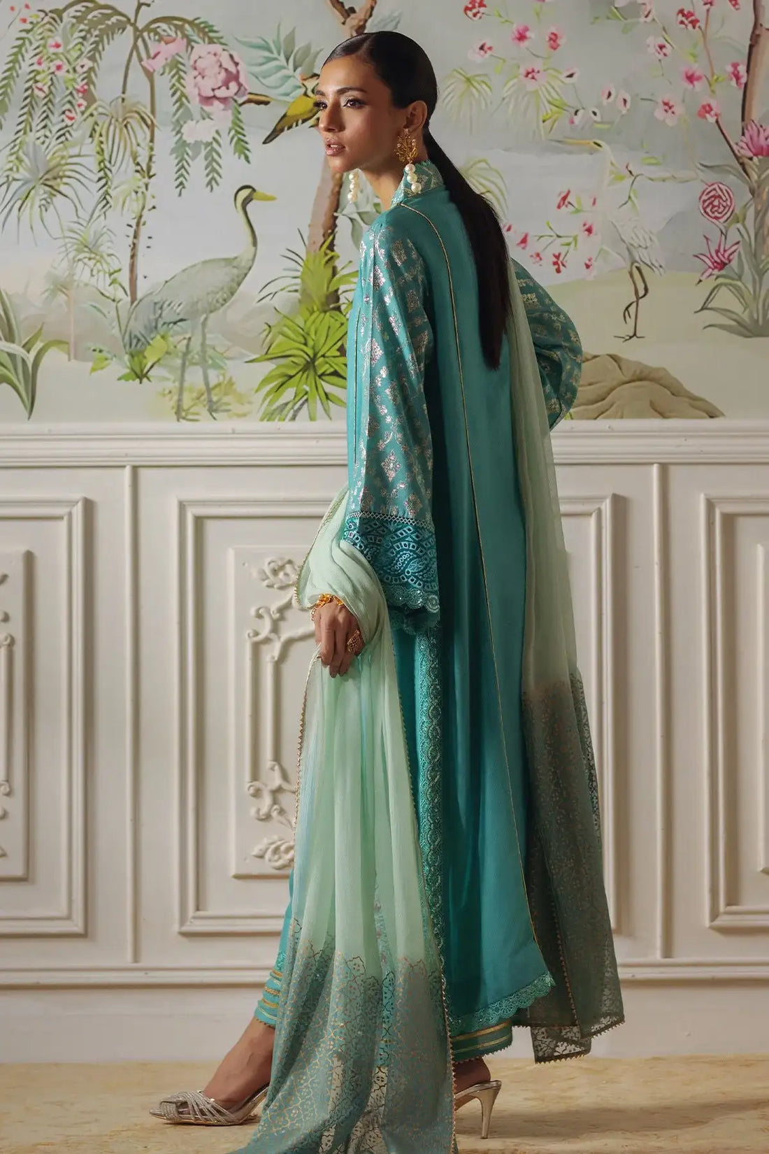 Annus Abrar | Elemental Festive | Reshaal (Shirt, Pants and Dupatta) - Official Annus Abrar - Agha Fabrics UK