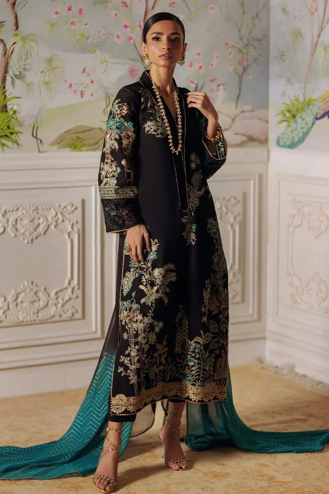 Annus Abrar | Elemental Festive | Renaab (Shirt, Pants and Dupatta) - Official Annus Abrar - Agha Fabrics UK