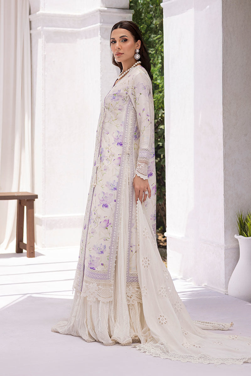 Ansab Jahangir | Digital Silk | Lila Shirt And Dupatta