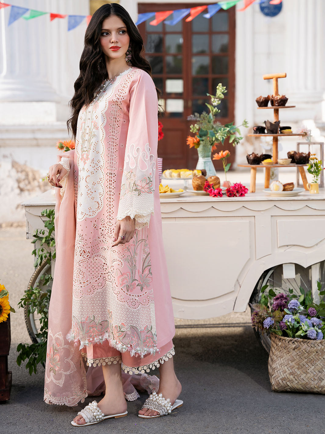 Bin Ilyas | Clara Embroidered Lawn 24 | 216 - A - Official Bin Ilyas - Agha Fabrics UK