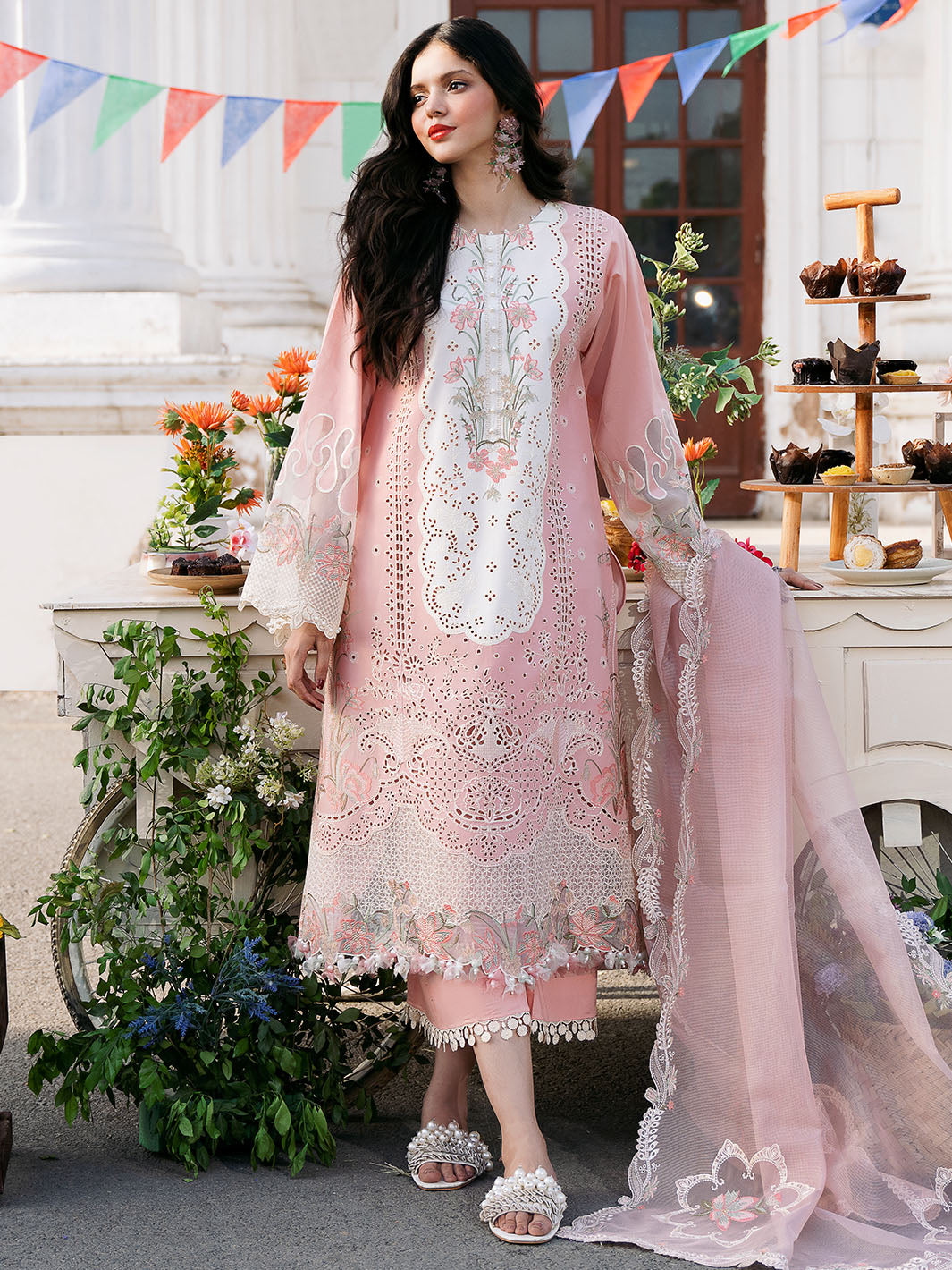 Bin Ilyas | Clara Embroidered Lawn 24 | 216 - A - Official Bin Ilyas - Agha Fabrics UK