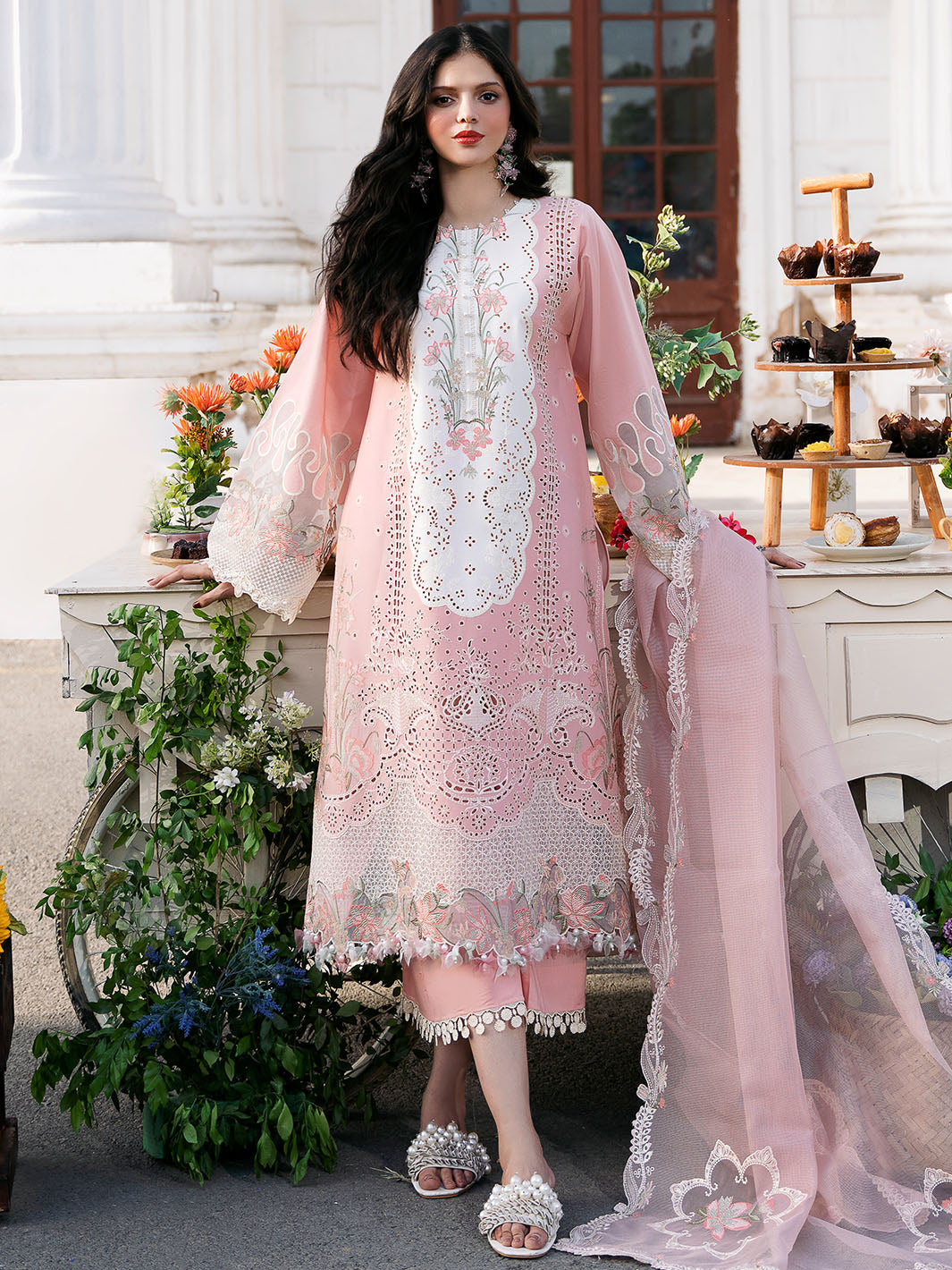Bin Ilyas | Clara Embroidered Lawn 24 | 216 - A - Official Bin Ilyas - Agha Fabrics UK